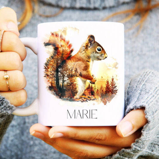 Custom Personalised Squirrel Coffee Mug – Unique Gift for Animal Lovers