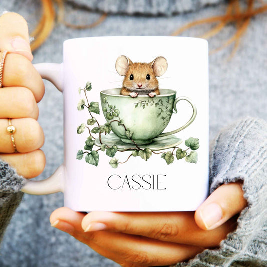 Handmade Personalised Mouse Mug - Customisable Gift for Mouse Lovers