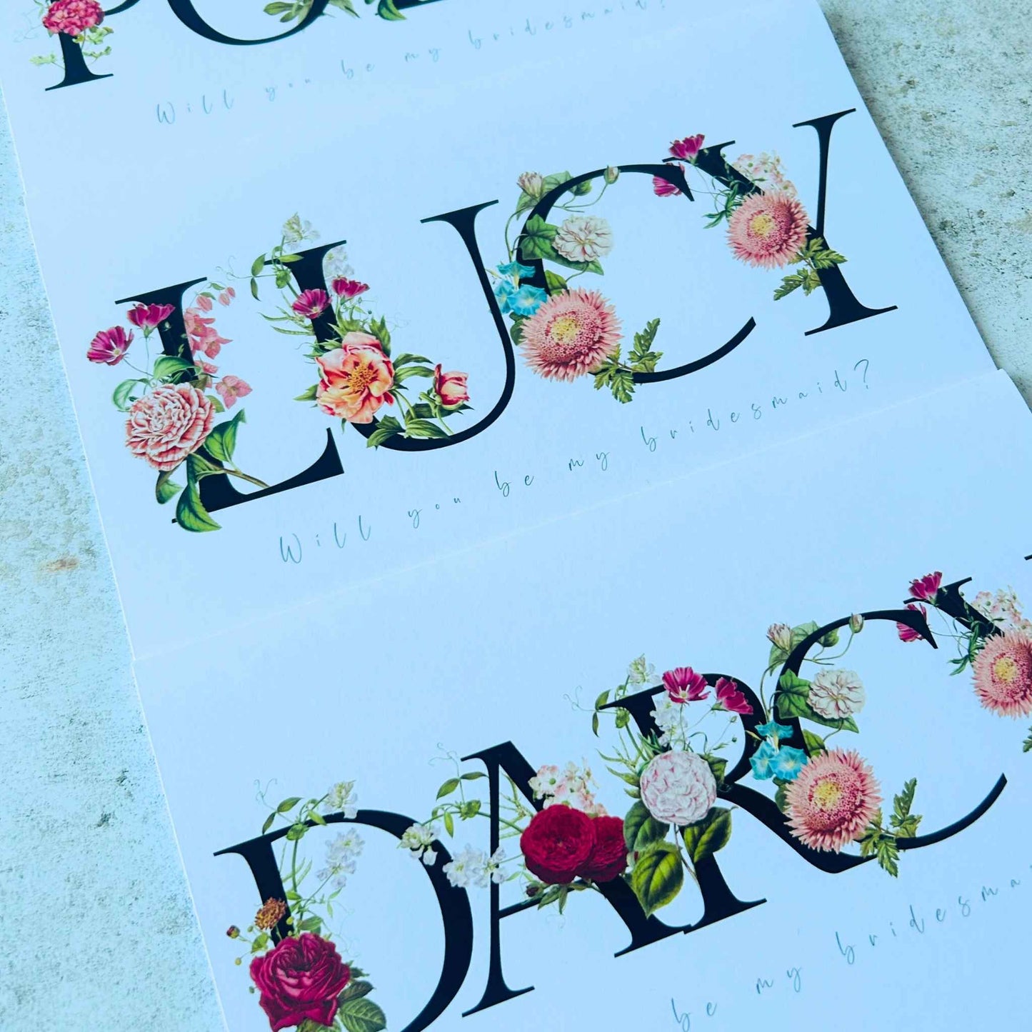 Charming Floral Bridesmaid Proposal Card - Perfect Way to Ask Your Besties!"