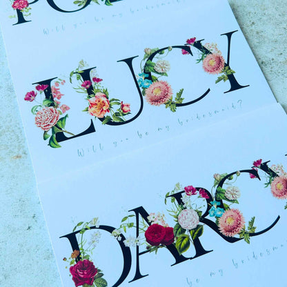 Charming Floral Bridesmaid Proposal Card - Perfect Way to Ask Your Besties!"